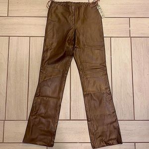 ❤️100% Brown Leather Pants- NWT